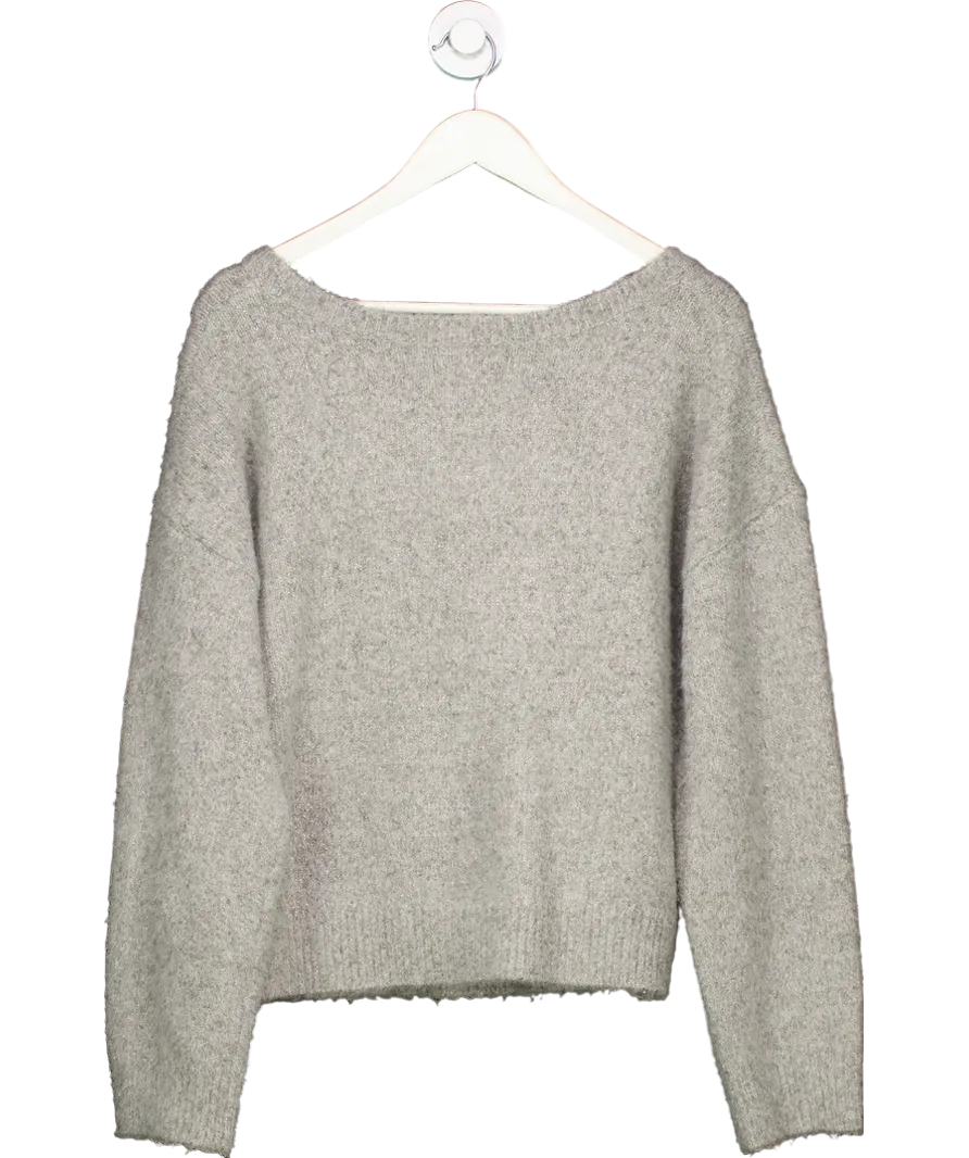 Anthropologie Maeve Grey Sparkle Bow Sweater UK M