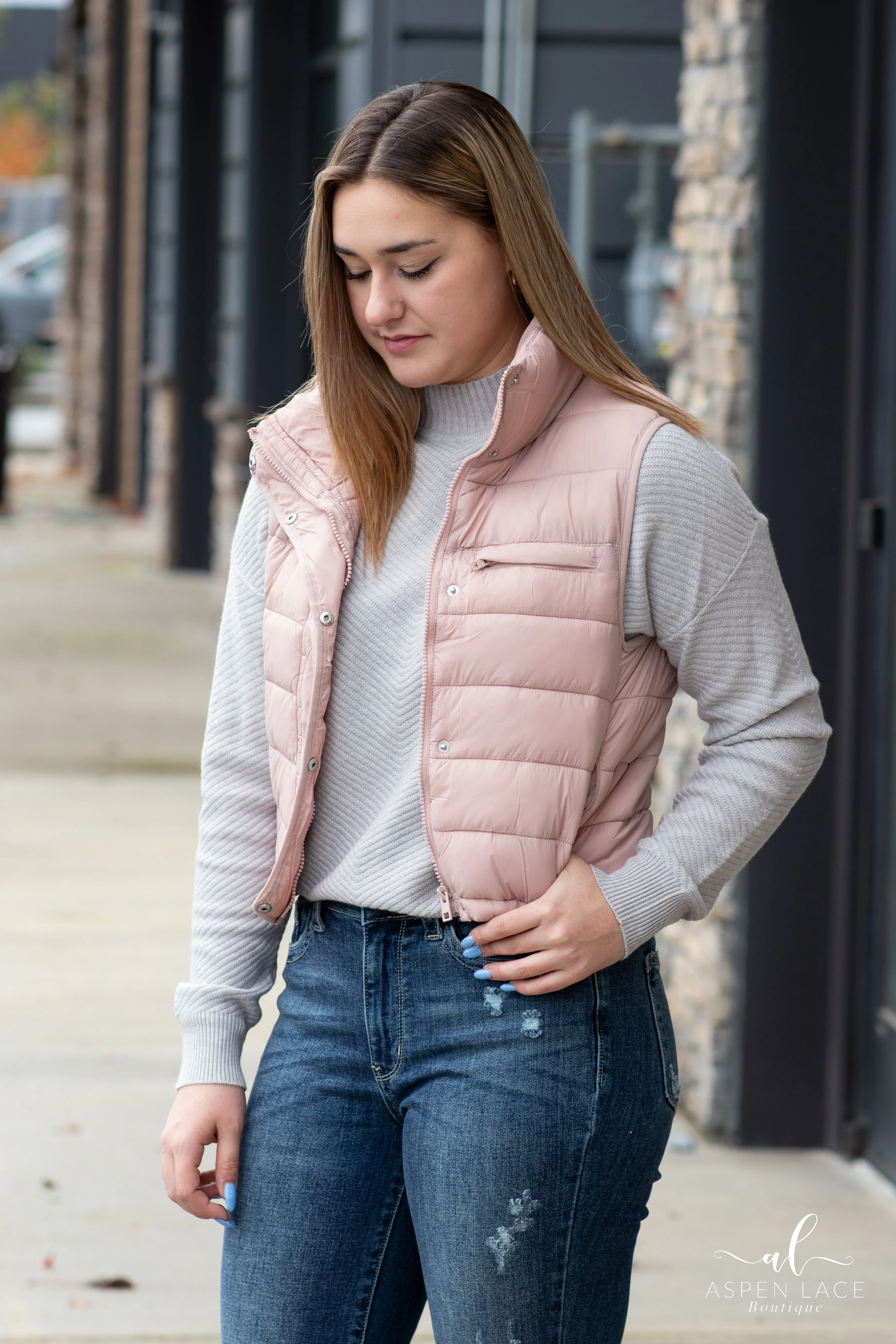 Cj Puffer Vest (Pink Powder)