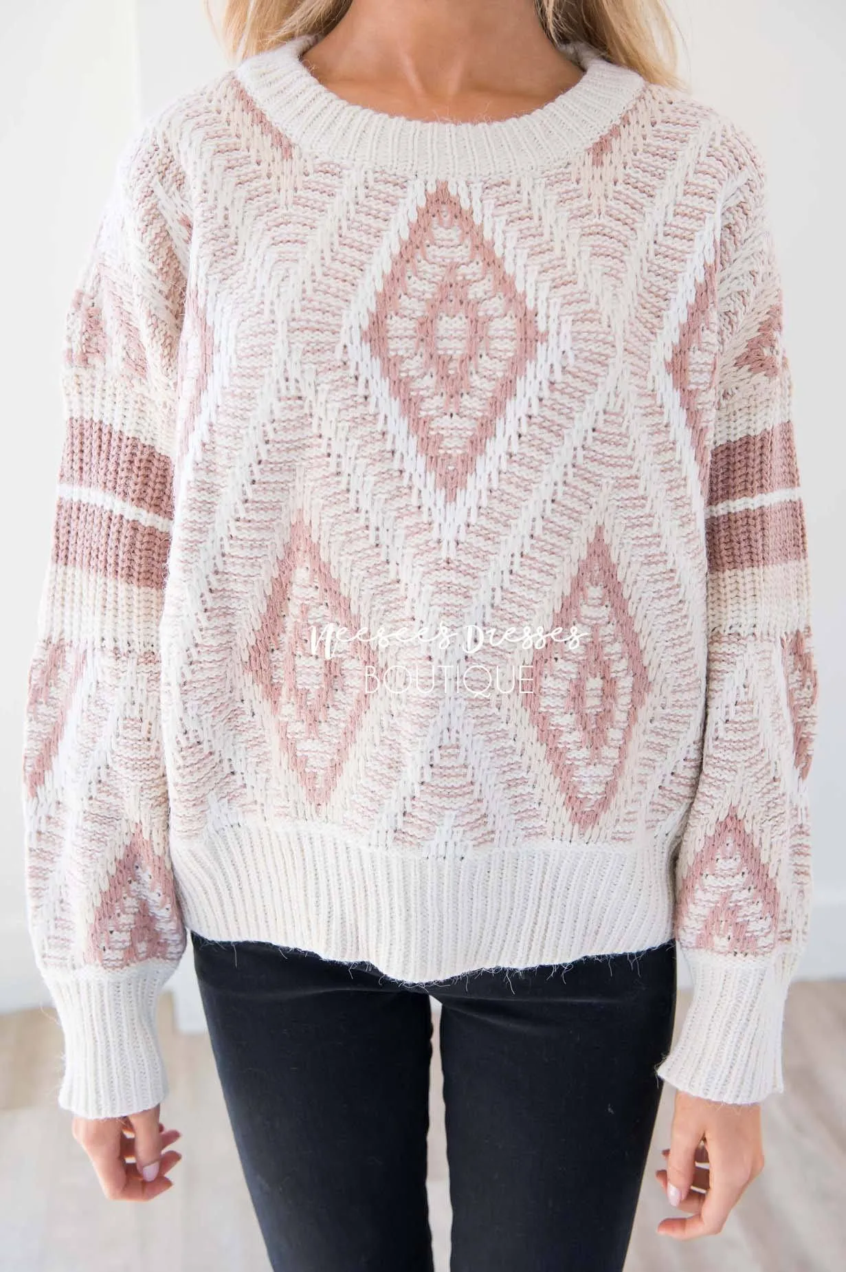 Keep Me Cozy Diamond Knit Sweater