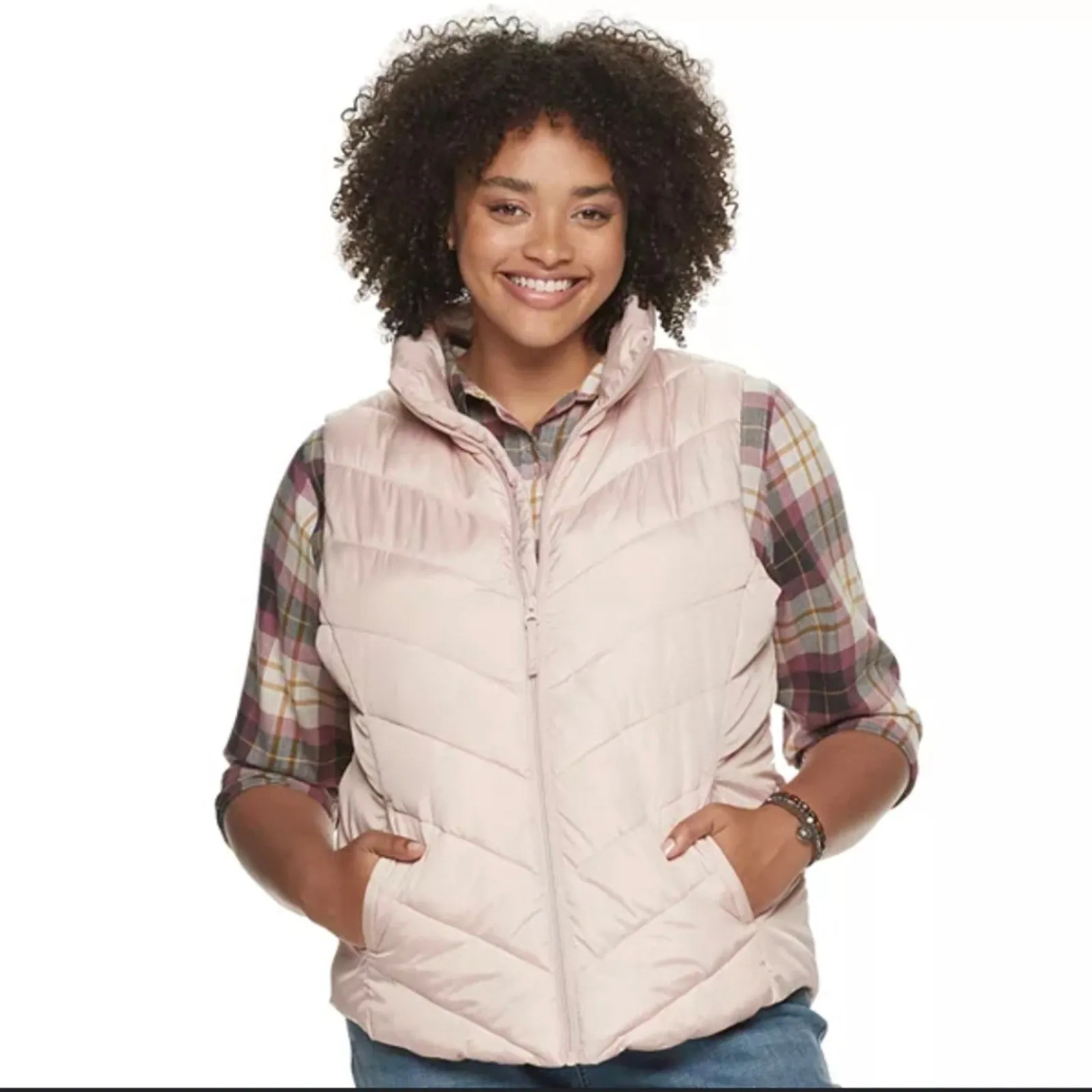 So Pink Puffer Vest / Large